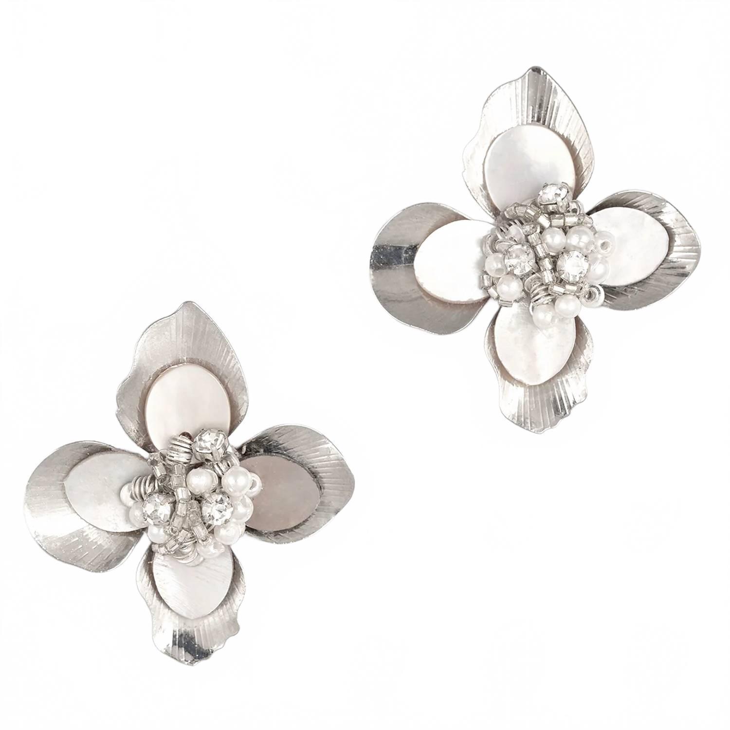 New Deepa Gurnani Azura Earrings In Silver